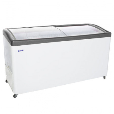 Морозильный ларь с гнутым стеклом Снеж МЛГ-600 Серый