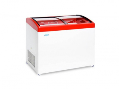Морозильный ларь с гнутым стеклом Снеж МЛГ-350 Красный